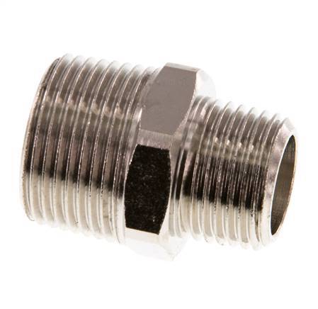 R 3/4'' x R 1/2'' Nickel plated Brass Double Nipple 16 Bar