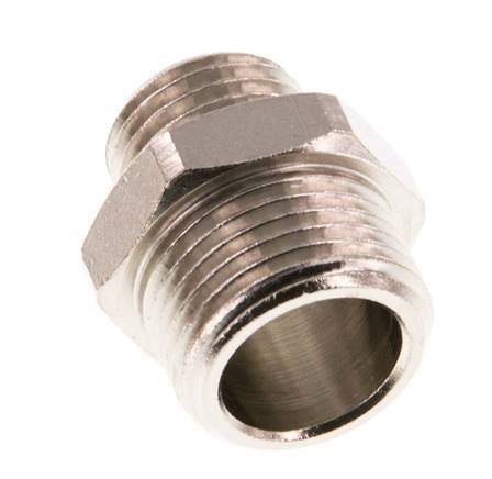 G 3/8'' x G 1/4'' Nickel plated Brass Double Nipple 16 Bar [5 Pieces]
