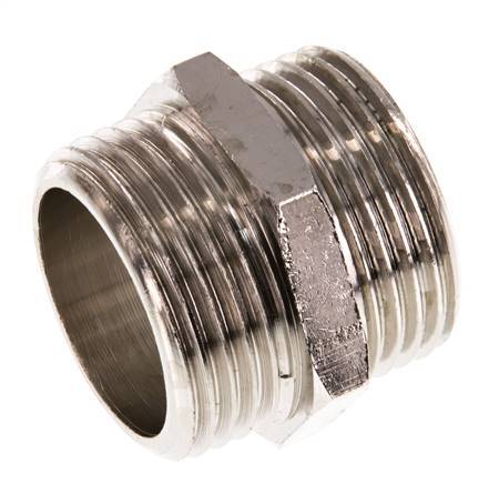 G 1'' Nickel plated Brass Double Nipple 16 Bar