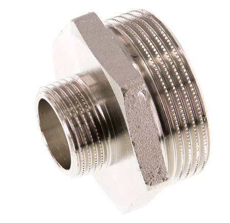 G 1 1/2'' x G 3/4'' Nickel plated Brass Double Nipple 16 Bar