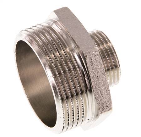 G 1 1/2'' x G 3/4'' Nickel plated Brass Double Nipple 16 Bar