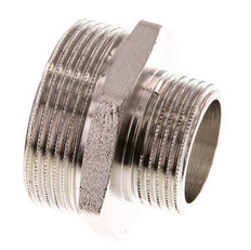 G 1 1/2'' x G 1'' Nickel plated Brass Double Nipple 16 Bar