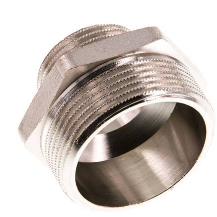 G 1 1/2'' x G 1'' Nickel plated Brass Double Nipple 16 Bar