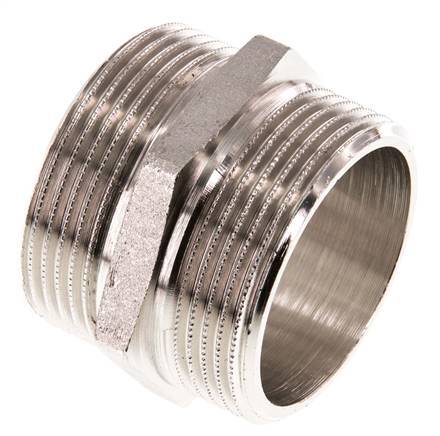 G 1 1/2'' Nickel plated Brass Double Nipple 16 Bar