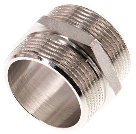 G 1 1/2'' Nickel plated Brass Double Nipple 16 Bar