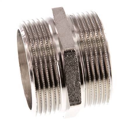 G 1 1/2'' Nickel plated Brass Double Nipple 16 Bar