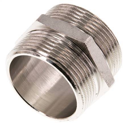 G 1 1/2'' Nickel plated Brass Double Nipple 16 Bar