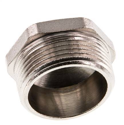 G 1 1/4'' x G 1/2'' Nickel plated Brass Double Nipple 16 Bar