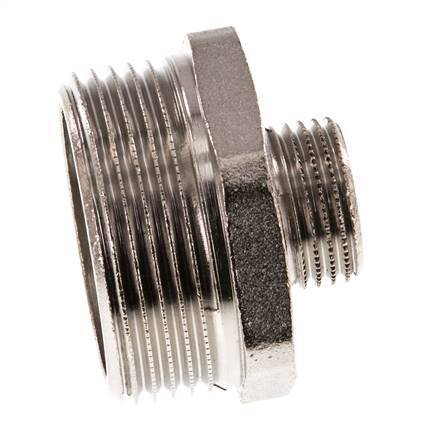 G 1 1/4'' x G 1/2'' Nickel plated Brass Double Nipple 16 Bar