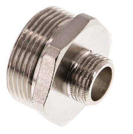 G 1 1/4'' x G 1/2'' Nickel plated Brass Double Nipple 16 Bar