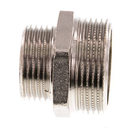 G 1 1/4'' x G 1'' Nickel plated Brass Double Nipple 16 Bar