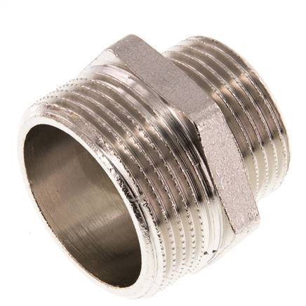G 1 1/4'' x G 1'' Nickel plated Brass Double Nipple 16 Bar