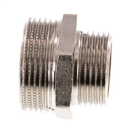 G 1 1/4'' x G 1'' Nickel plated Brass Double Nipple 16 Bar