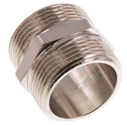 G 1 1/4'' Nickel plated Brass Double Nipple 16 Bar