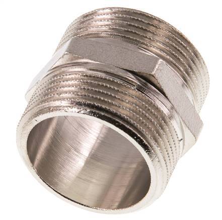 G 1 1/4'' Nickel plated Brass Double Nipple 16 Bar