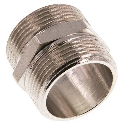 G 1 1/4'' Nickel plated Brass Double Nipple 16 Bar