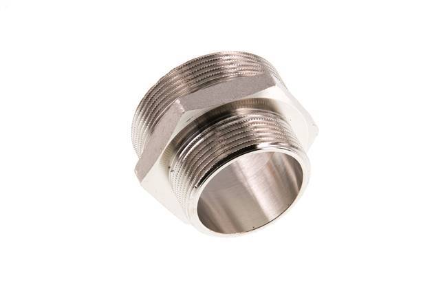 G 2'' x G 1 1/2'' Nickel plated Brass Double Nipple 16 Bar