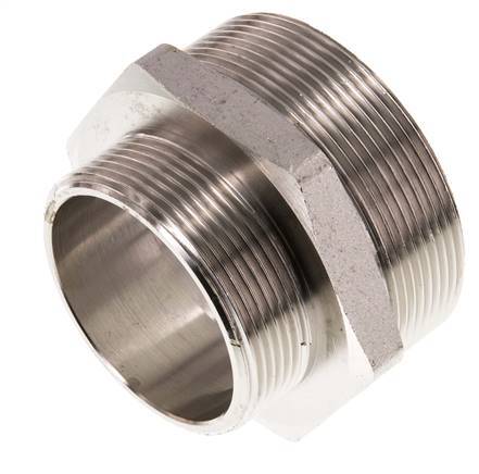 G 2 1/2'' x G 2'' Nickel plated Brass Double Nipple 16 Bar