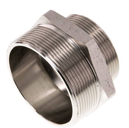 G 2 1/2'' x G 2'' Nickel plated Brass Double Nipple 16 Bar