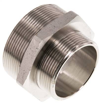 G 2 1/2'' x G 2'' Nickel plated Brass Double Nipple 16 Bar