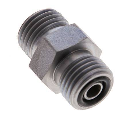 UNF 9/16''-18 Zinc plated Steel Double Nipple ORFS 630 Bar - Hydraulic [2 Pieces]