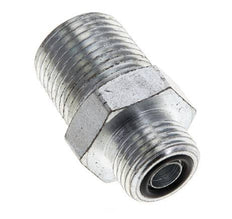 UN 11/16''-16 x 1/2'' NPT Zinc plated Steel Double Nipple ORFS 630 Bar - Hydraulic