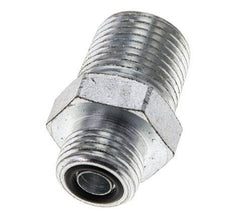 UN 11/16''-16 x 1/2'' NPT Zinc plated Steel Double Nipple ORFS 630 Bar - Hydraulic