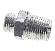 UN 11/16''-16 x 1/2'' NPT Zinc plated Steel Double Nipple ORFS 630 Bar - Hydraulic