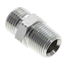 UN 11/16''-16 x 3/8'' NPT Zinc plated Steel Double Nipple ORFS 630 Bar - Hydraulic