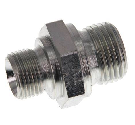 G 1/2'' x G 3/8'' Zinc plated Steel Double Nipple 400 Bar - Hydraulic [2 Pieces]
