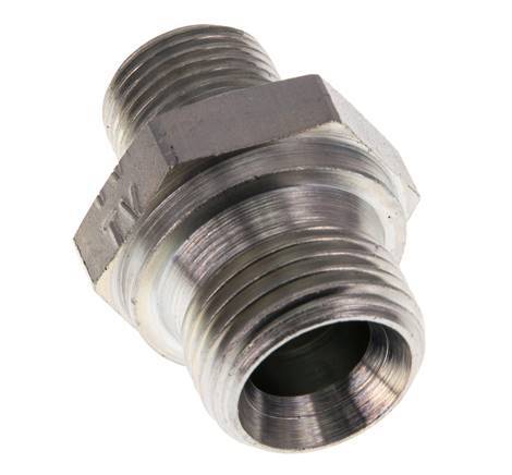 G 1/2'' x G 3/8'' Zinc plated Steel Double Nipple 400 Bar - Hydraulic [2 Pieces]