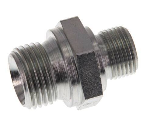 G 1/2'' x G 3/8'' Zinc plated Steel Double Nipple 400 Bar - Hydraulic [2 Pieces]