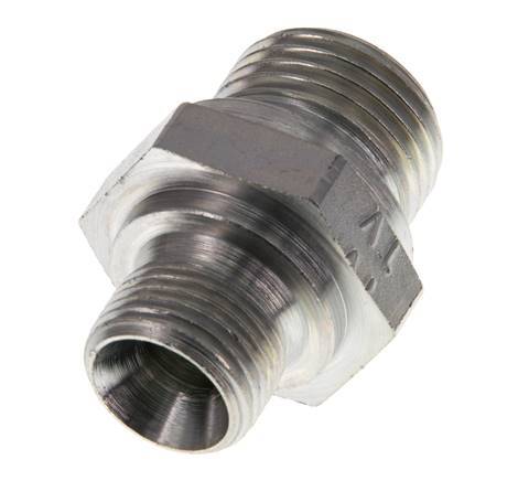 G 1/2'' x G 3/8'' Zinc plated Steel Double Nipple 400 Bar - Hydraulic [2 Pieces]