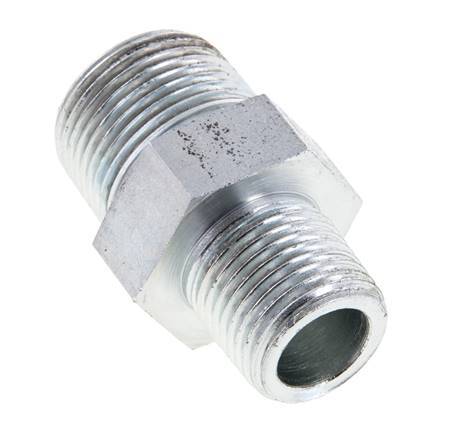 1/2'' NPT x 3/4'' NPT Zinc plated Steel Double Nipple 170 Bar - Hydraulic