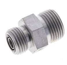 UN 13/16''-16 x UN 11/16''-16 Zinc plated Steel Double Nipple ORFS 630 Bar - Hydraulic