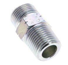 UN 13/16''-16 x 1/2'' NPT Zinc plated Steel Double Nipple ORFS 630 Bar - Hydraulic