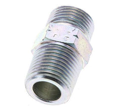 UN 13/16''-16 x 1/2'' NPT Zinc plated Steel Double Nipple ORFS 630 Bar - Hydraulic