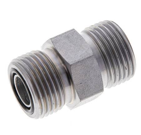 UN 13/16''-16 Zinc plated Steel Double Nipple ORFS 630 Bar - Hydraulic