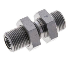 UN 13/16''-16 Male Zinc plated Steel Bulkhead Fitting ORFS 630 Bar - Hydraulic