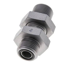 UN 13/16''-16 Male Zinc plated Steel Bulkhead Fitting ORFS 630 Bar - Hydraulic