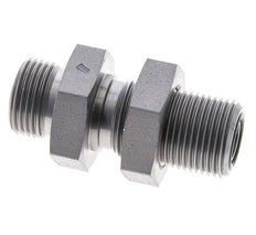 UN 13/16''-16 Male Zinc plated Steel Bulkhead Fitting ORFS 630 Bar - Hydraulic