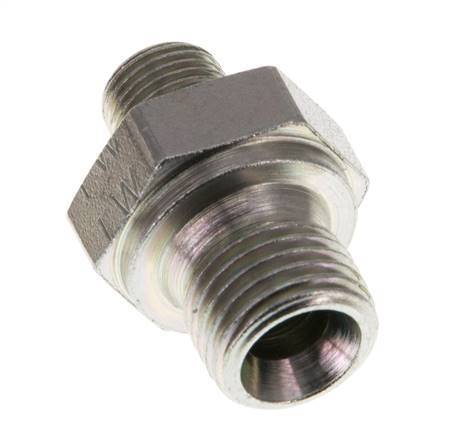 G 1/4'' x G 1/8'' Zinc plated Steel Double Nipple 400 Bar - Hydraulic [5 Pieces]