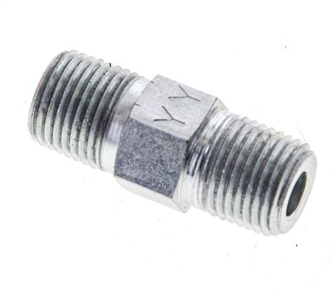 1/8'' NPT Zinc plated Steel Double Nipple 345 Bar - Hydraulic [2 Pieces]