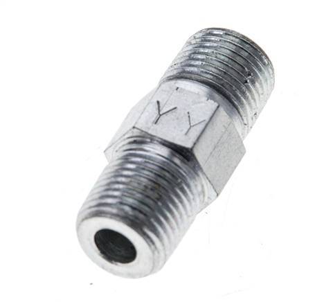 1/8'' NPT Zinc plated Steel Double Nipple 345 Bar - Hydraulic [2 Pieces]