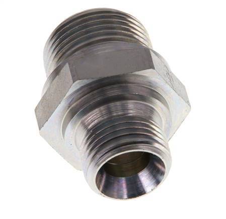 G 3/4'' x G 1/2'' Zinc plated Steel Double Nipple 400 Bar - Hydraulic