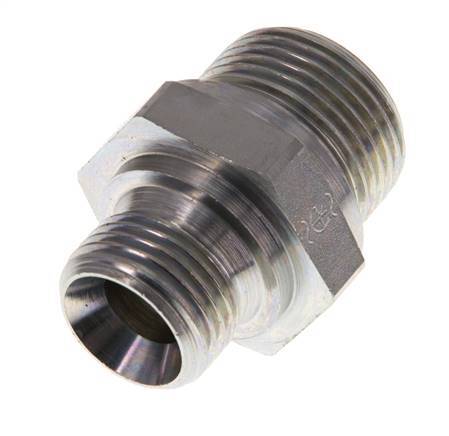 G 3/4'' x G 1/2'' Zinc plated Steel Double Nipple 400 Bar - Hydraulic