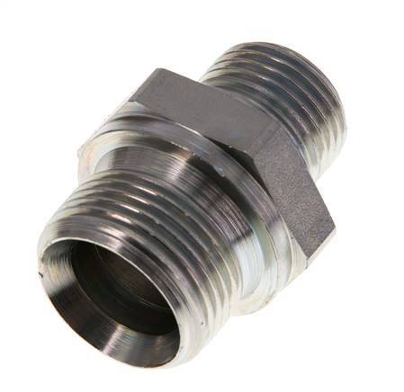 G 3/4'' x G 1/2'' Zinc plated Steel Double Nipple 400 Bar - Hydraulic