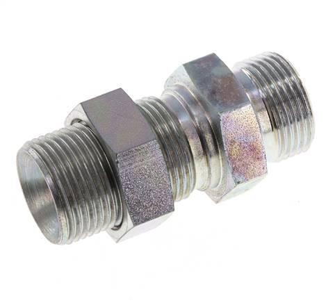 G 3/4'' Zinc plated Steel Bulkhead Double nipple 325 Bar - Hydraulic