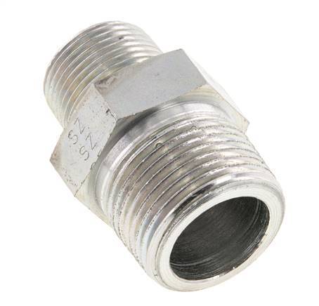 3/4'' NPT x 1'' NPT Zinc plated Steel Double Nipple 140 Bar - Hydraulic