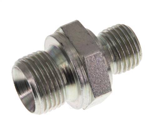 G 3/8'' x G 1/4'' Zinc plated Steel Double Nipple 400 Bar - Hydraulic [2 Pieces]